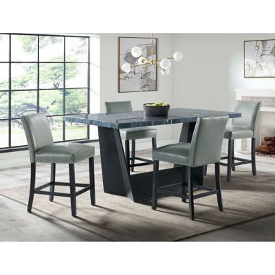 Elevate Your Dining Experience with Counter Height Marble Top Dining Sets
