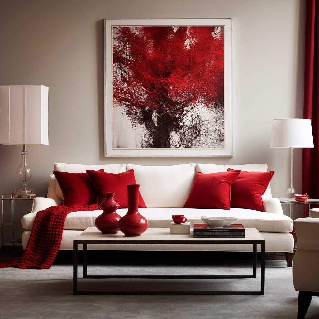 Contemporary Red Living Room Furniture Decorating Ideas