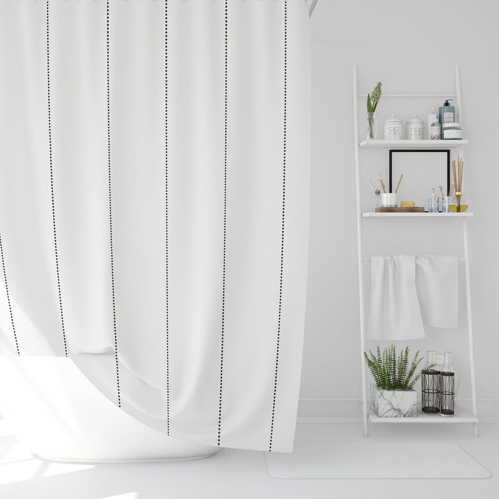 Bring Timeless Elegance to Your Bathroom with a Black and White Striped Shower Curtain
