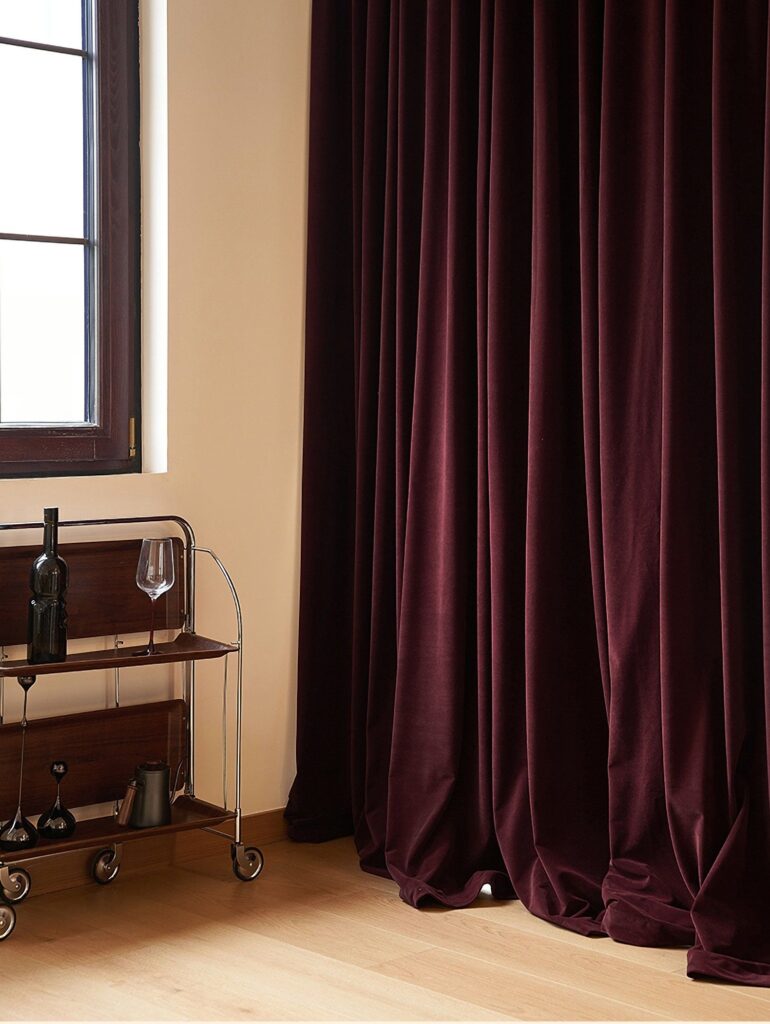 burgundy curtains for living room