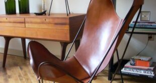 Brown Leather Butterfly Chair