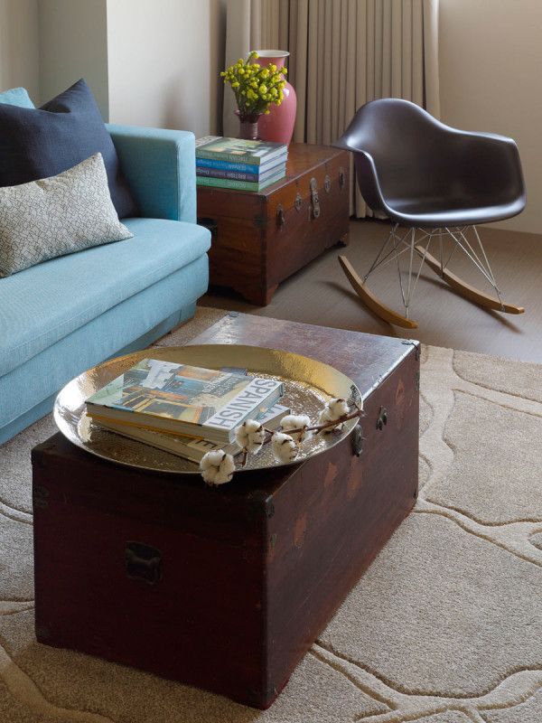 Clever and Chic: Utilizing a Storage Chest as a Coffee Table