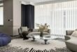 Modern Black And White Striped Rug For Living Room