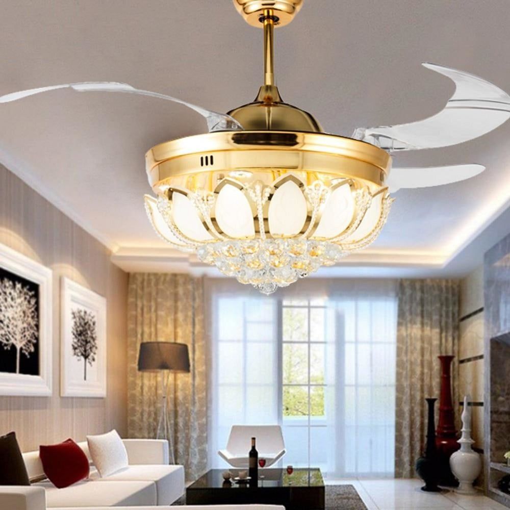 Dazzle and Cool Your Space with Elegant Ceiling Fans Adorned with Crystals