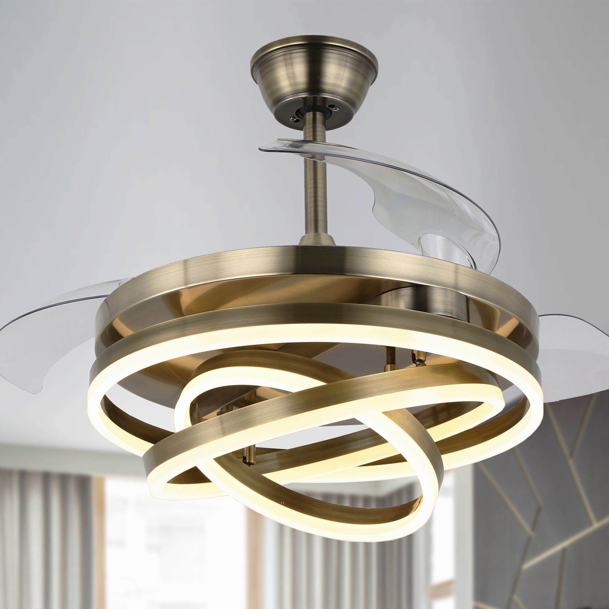 Elevate Your Space with Contemporary Ceiling Fans Featuring Elegant Chandeliers