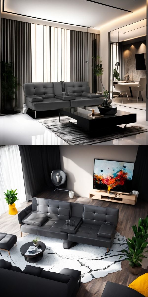 Modern Faux Leather Sofa Bed