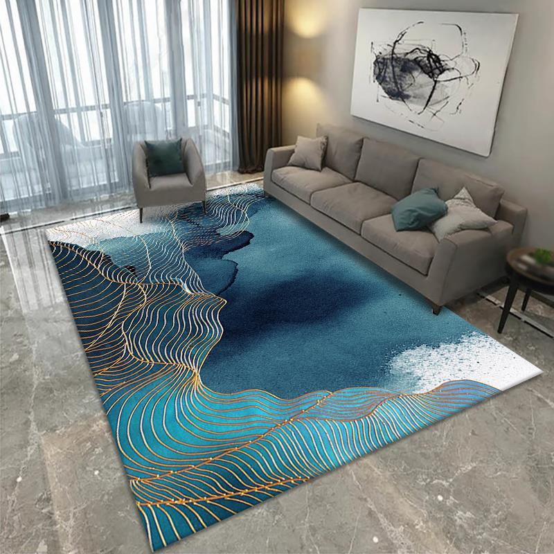Modern Blue Carpet For Living Room