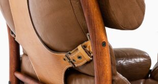 Modern Brown Leather Rocker Recliner Chair