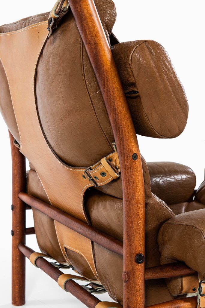 Modern Brown Leather Rocker Recliner Chair