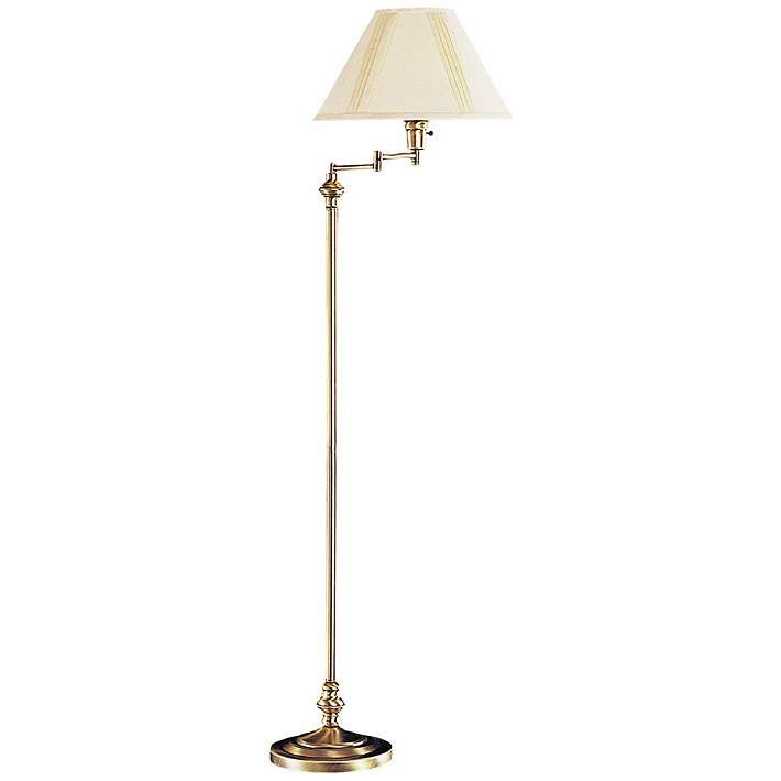 Antique Brass Swing Arm Floor Lamp