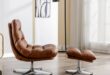 oversized leather chair with ottoman