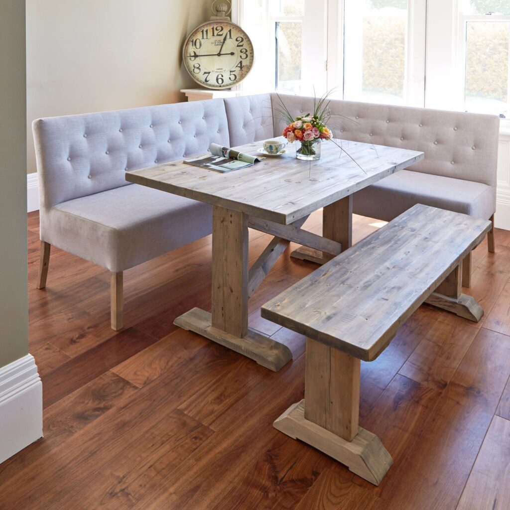 corner dining room table with bench