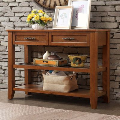 Organize Your Space in Style with a Console Table Featuring Drawers and Shelves