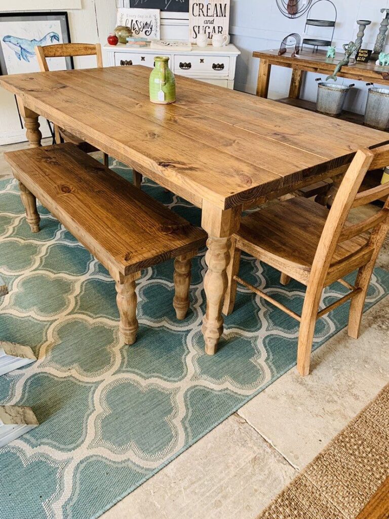 Rustic Kitchen Table With Bench Or Chairs