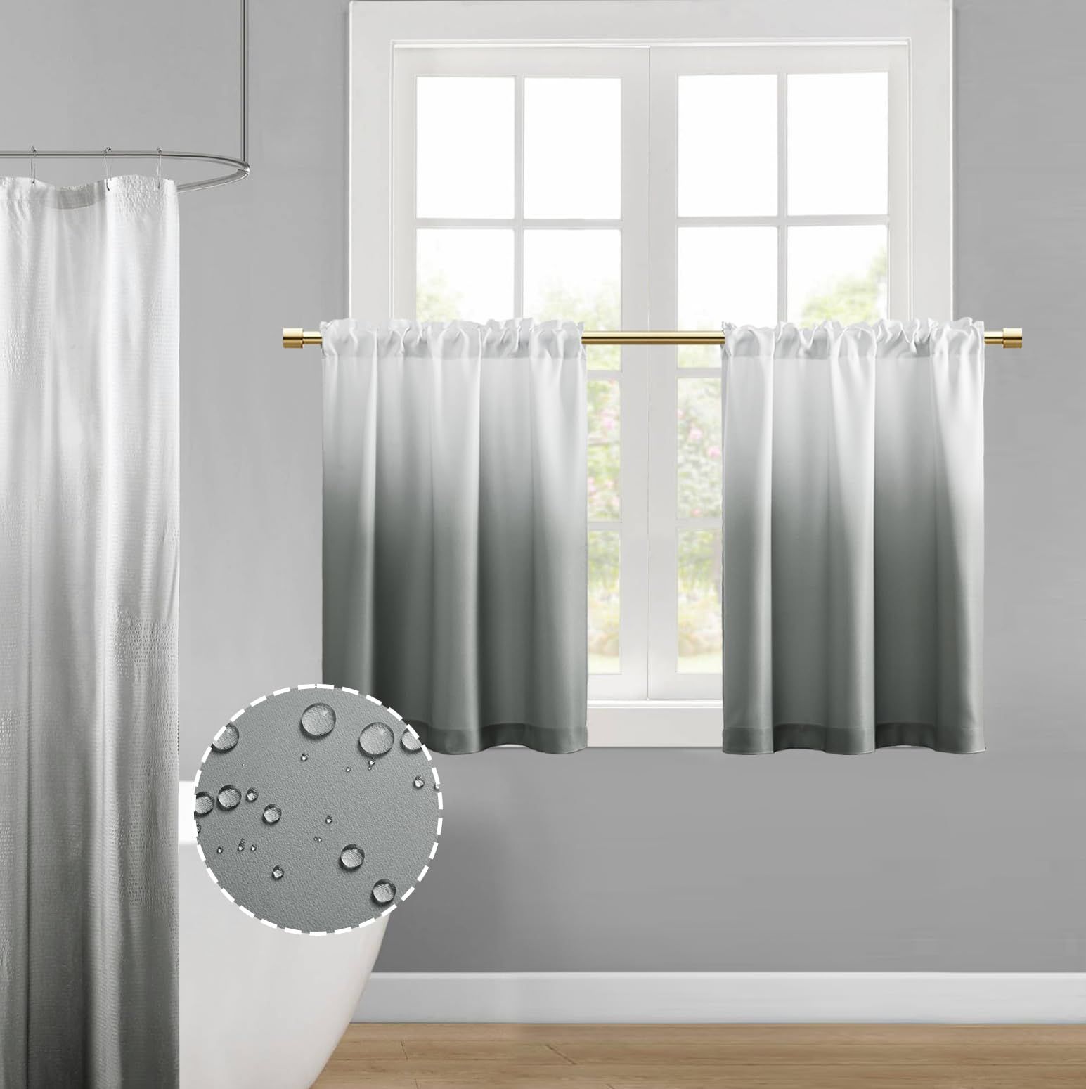 Small Waterproof Bathroom Window Curtains