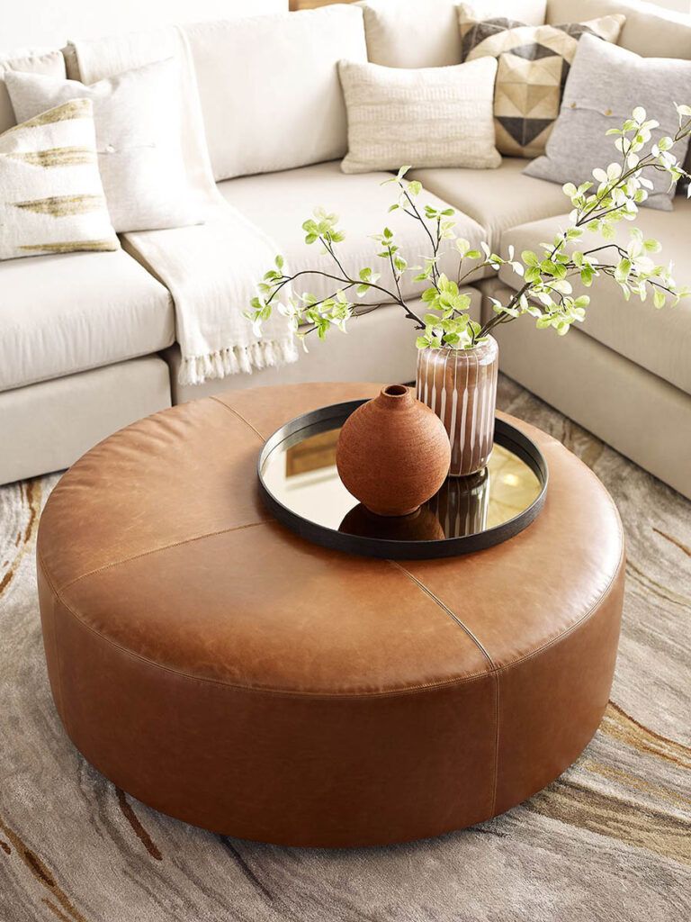 Stylish and Functional: The Versatility of a Brown Leather Ottoman Coffee Table