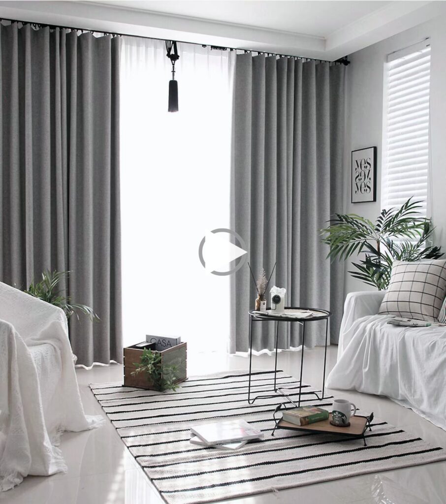 Modern Dark Gray Curtains For Living Room