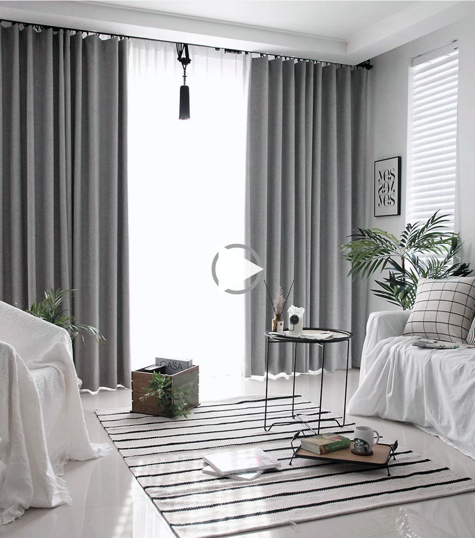 Stylish and Sleek: Elevate Your Living Room with Modern Dark Gray Curtains