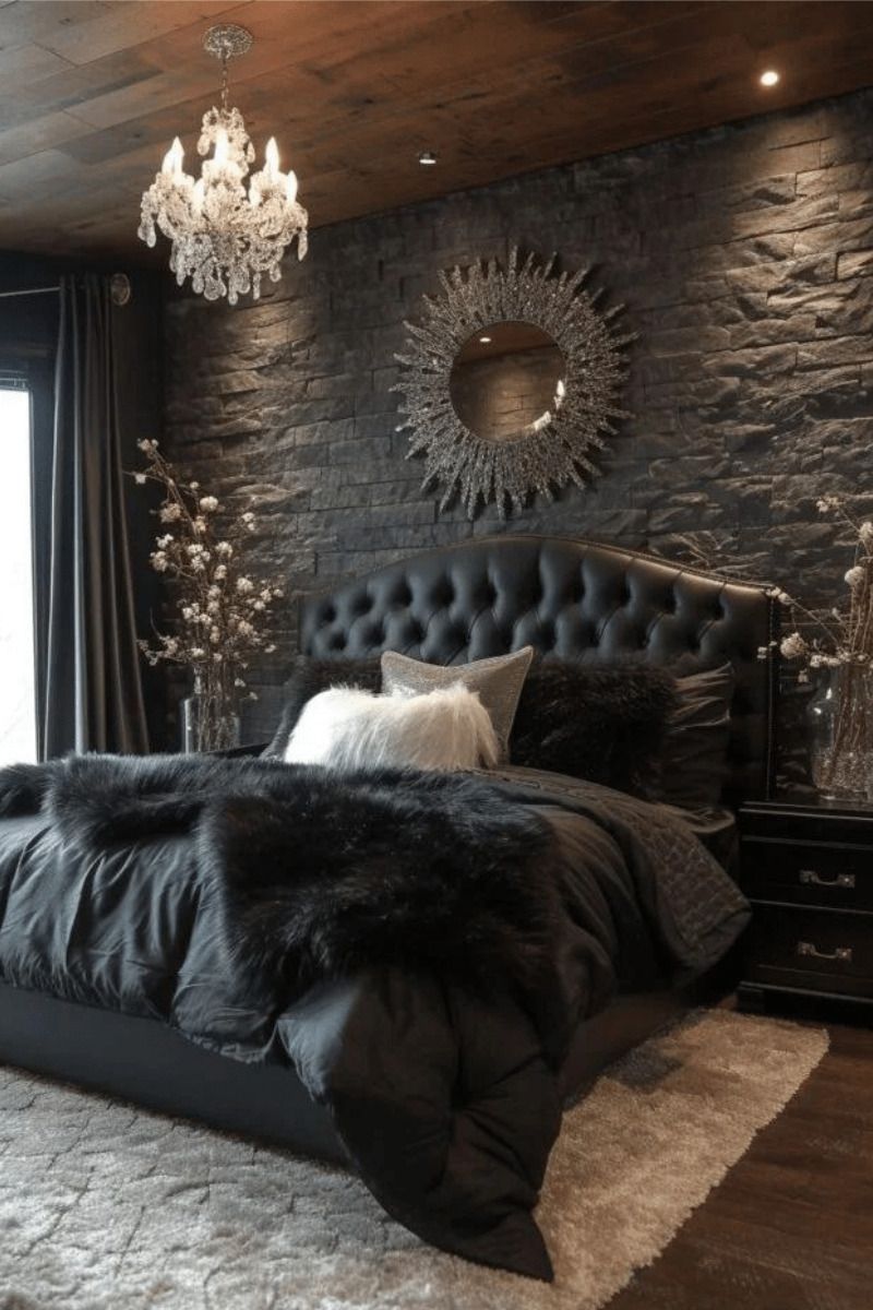 black and silver bedroom decorating ideas