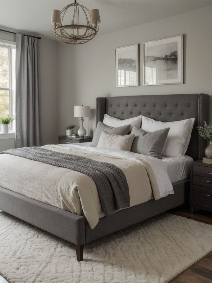 Stylishly Chic: Grey Upholstered Headboard Bedroom Ideas to Elevate Your Space