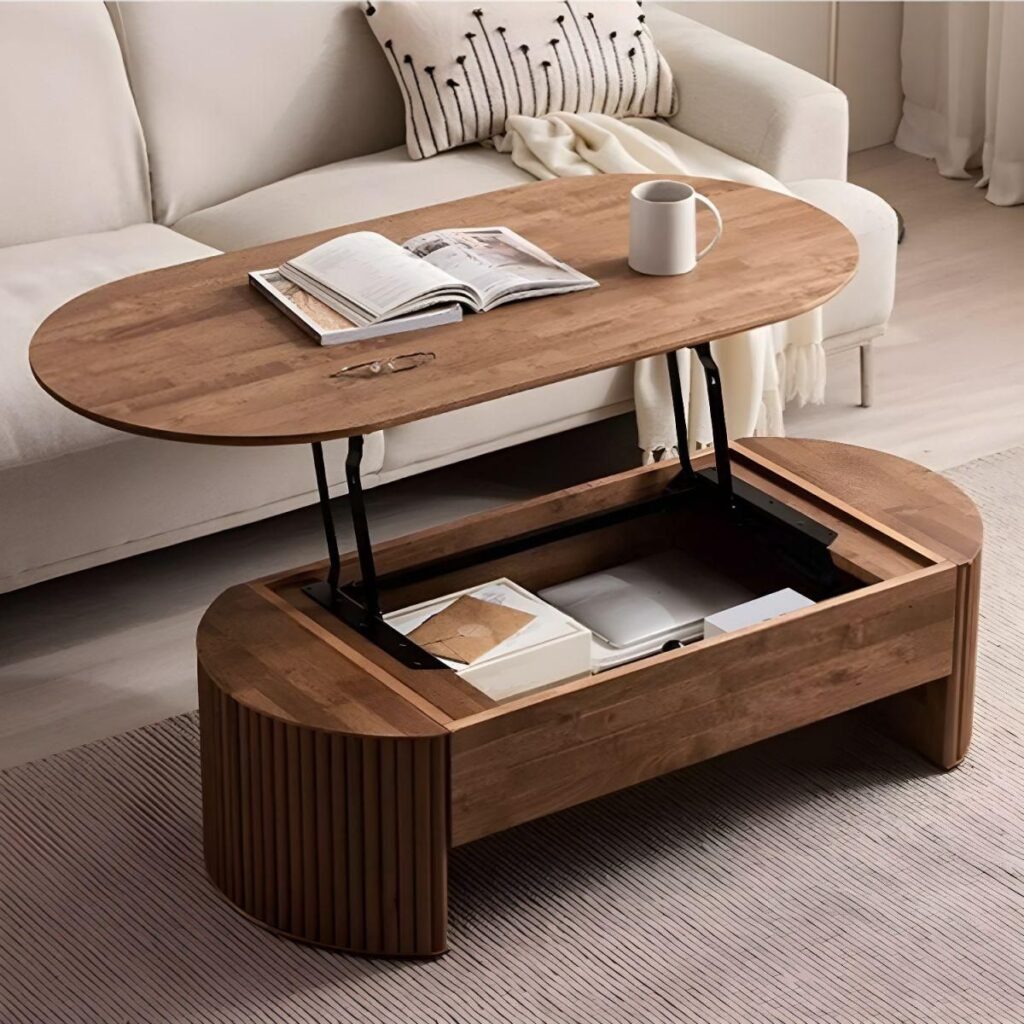 wood coffee table with storage