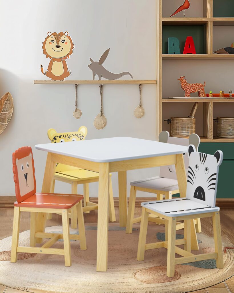 Kids Wooden Table And Chairs Set