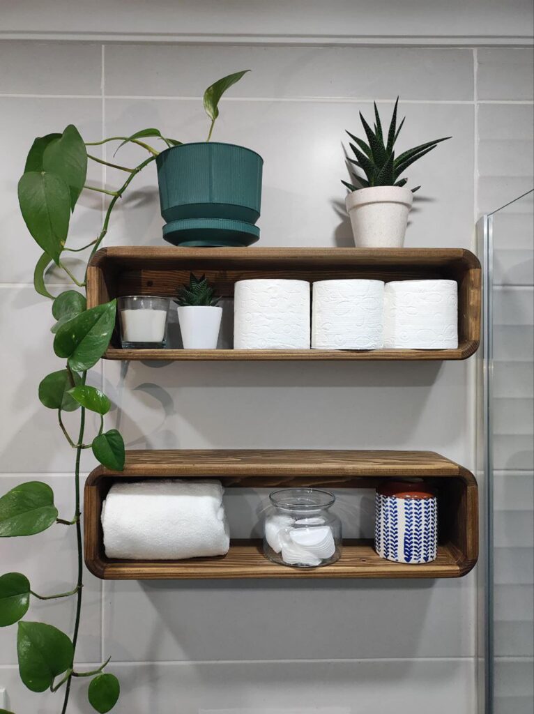 decorative bathroom wall shelves