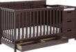 convertible crib with changing table attached