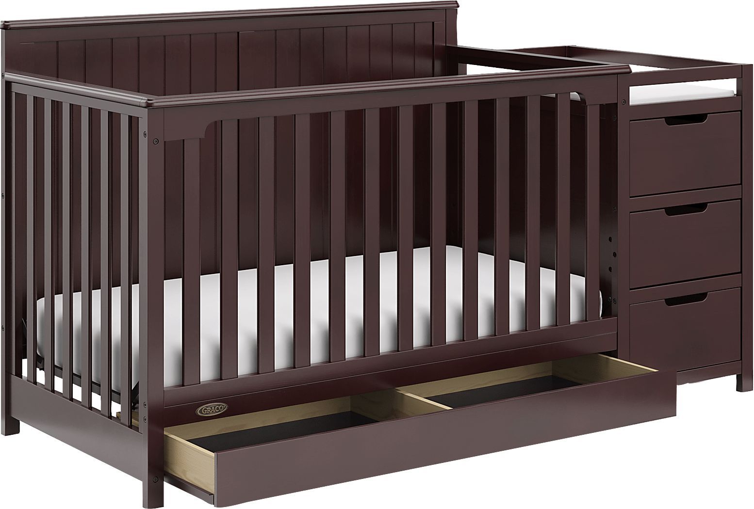 The Ultimate Nursery Solution: Convertible Crib with Attached Changing Table
