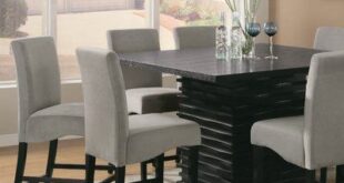 black counter height dining table