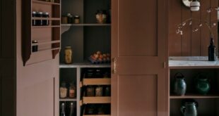 brown painted kitchen cabinets