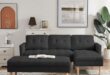 black sectional sofa with chaise