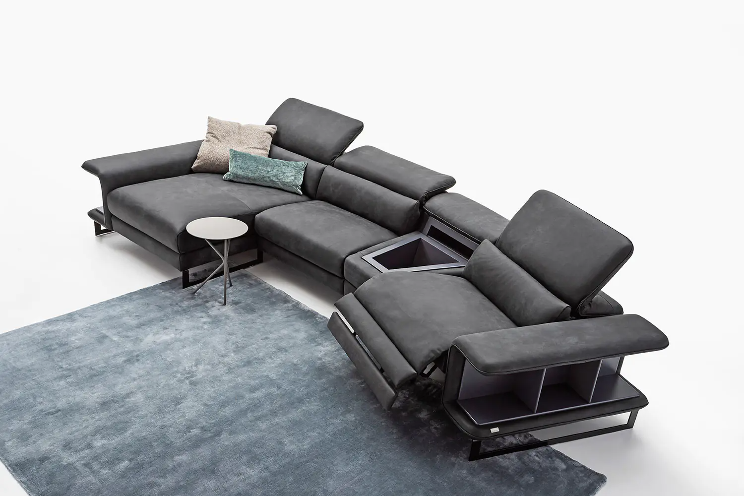 Ultimate Comfort and Style: Curved Sectional Sofa with Recliner for Your Living Room