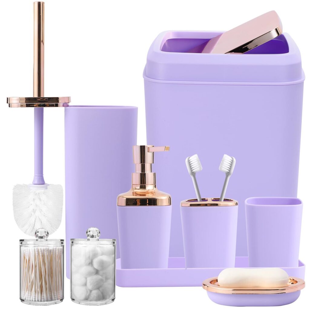 purple bathroom accessories sets