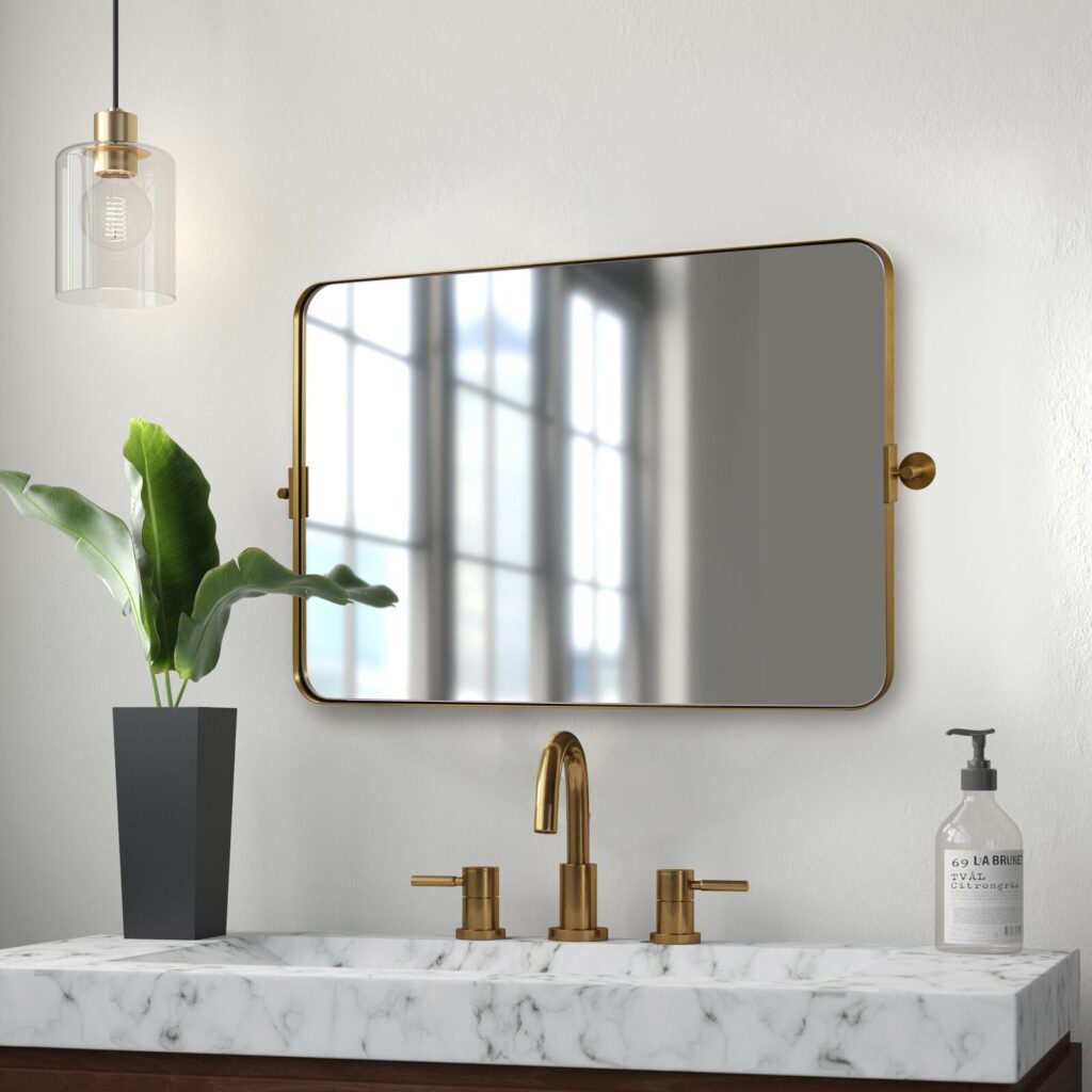 brushed nickel bathroom mirror