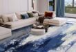 Modern Blue Area Rugs For Living Room