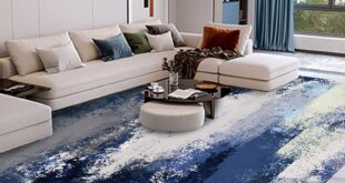 Modern Blue Area Rugs For Living Room