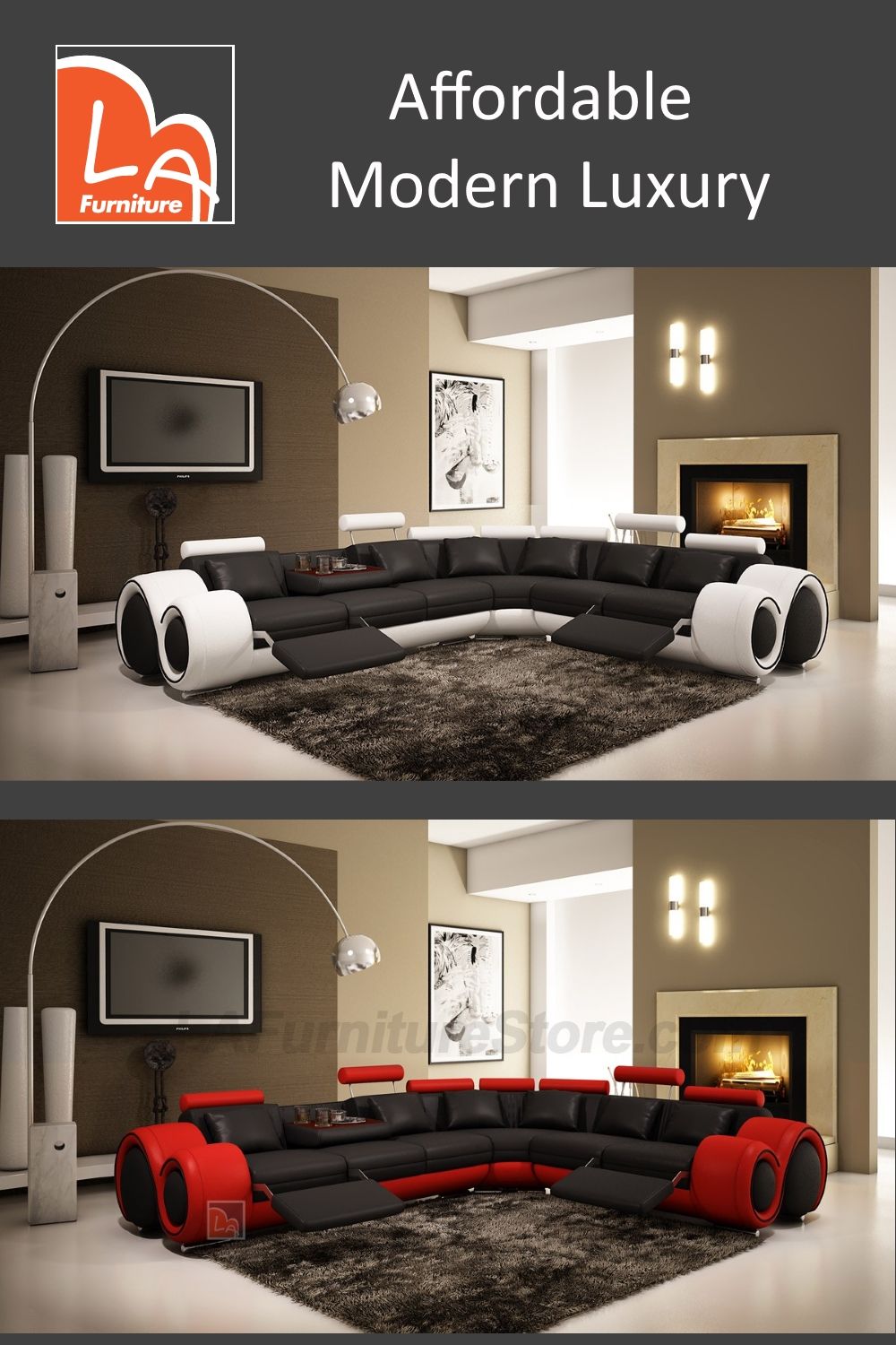 Red Leather Sectional Sofas With Recliners