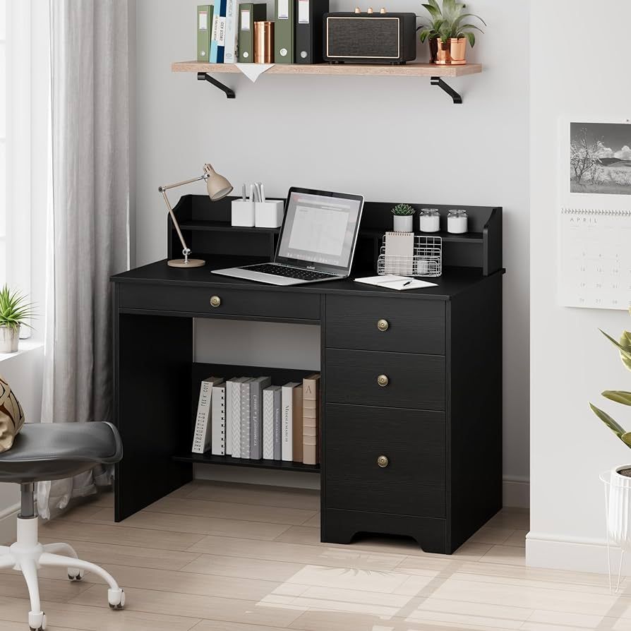 Upgrade Your Workspace with a Sleek Black Computer Office Desk