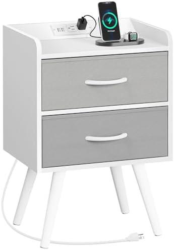 Stylish Smart Nightstand with Wireless Charging & Storage