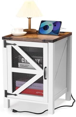 Stylish Smart Nightstand with Wireless Charging & Storage