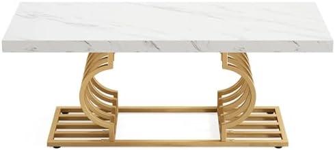 Elegant Marble Inlay Coffee Table for Any Space