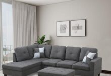 Stylish and Durable Sectional Sofa with Storage Ottoman