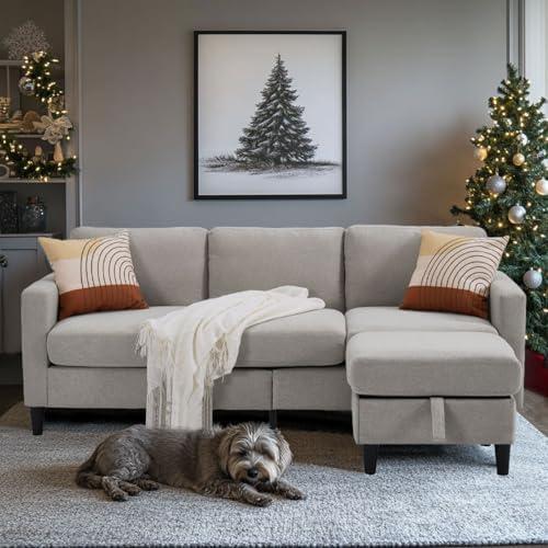 Stylish L-Shaped Sectional Sofa with Storage & ⁢Comfort