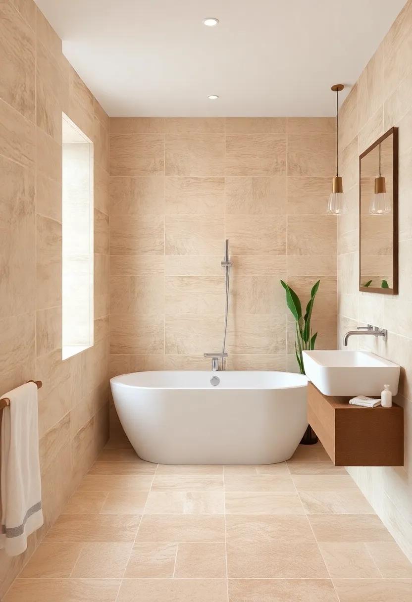 Radiant Heat: Elevate comfort levels with radiant floor heating under beige tiles,cultivating a cozy haven even in the chilliest months