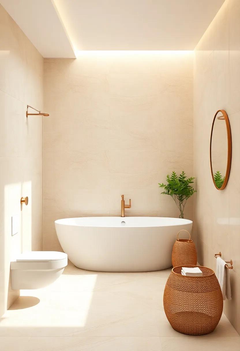Zen Vibes: Embrace a zen-like ambiance by using light beige tiles to create a peaceful environment that encourages relaxation