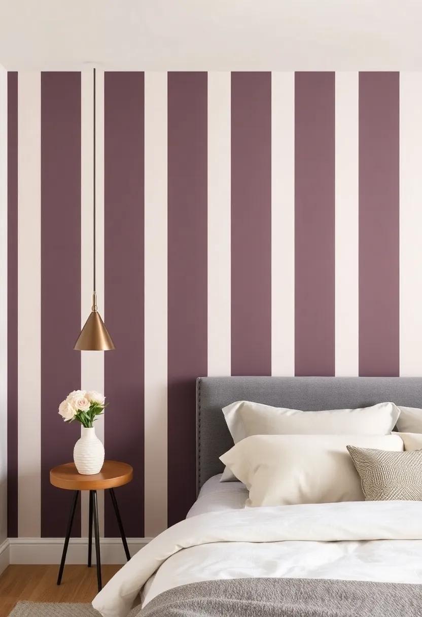 Understated Drama: A‍ muted plum and ​cream ‍stripe combo can add depth while maintaining‌ an elegant and⁢ understated presence