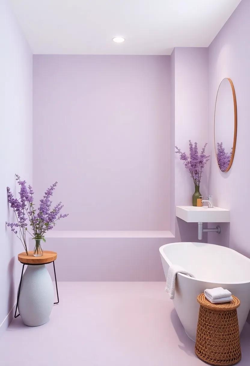 Charming Bathroom Designs Infused with Lavender Hues