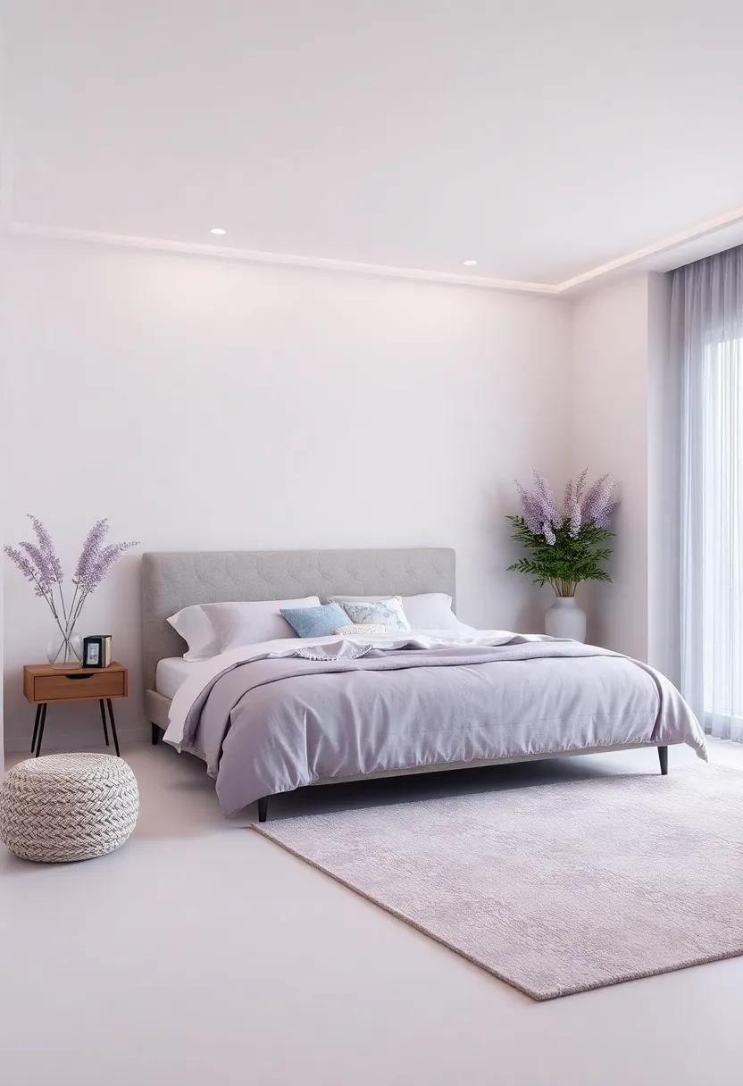 Soothing Bedroom Retreat: The allure ⁢of Lavender and Gray