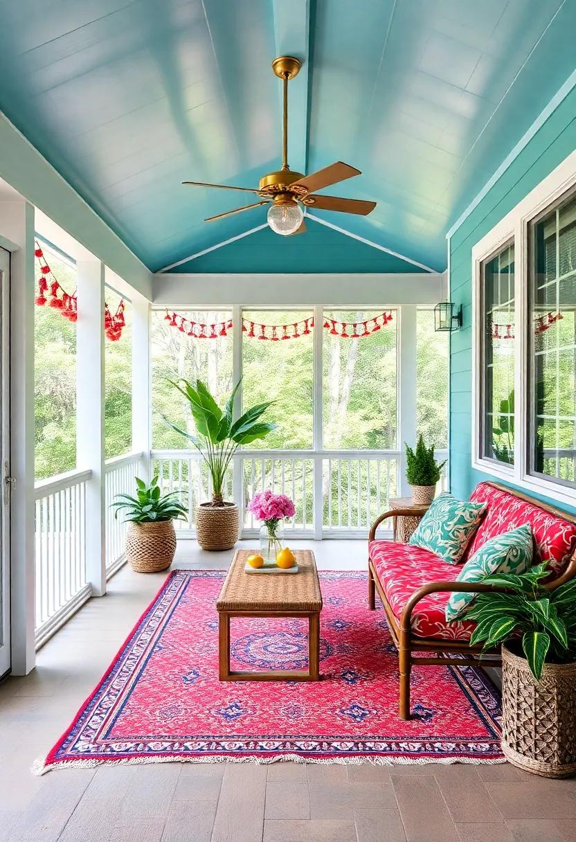 Color Splash: Go bold with vibrant,eye-catching colors and patterns that energize the space and add a sense of fun to your outdoor sanctuary